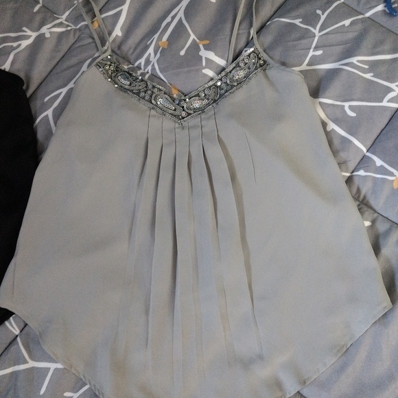 2 Decoded Silky Sequin Blouse Tanks M New - Picture 3 of 7